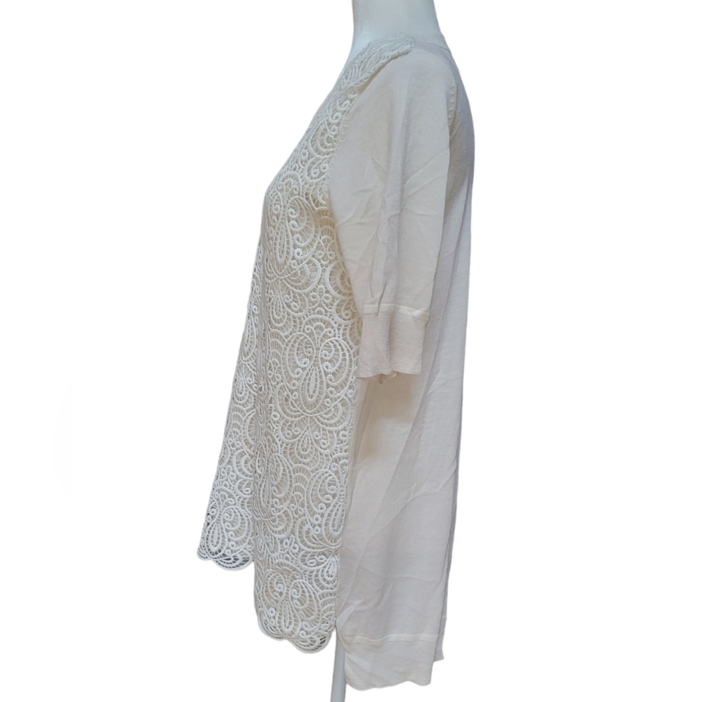 LELA ROSE LACE FRONT SWEATER - Picture 7 of 11